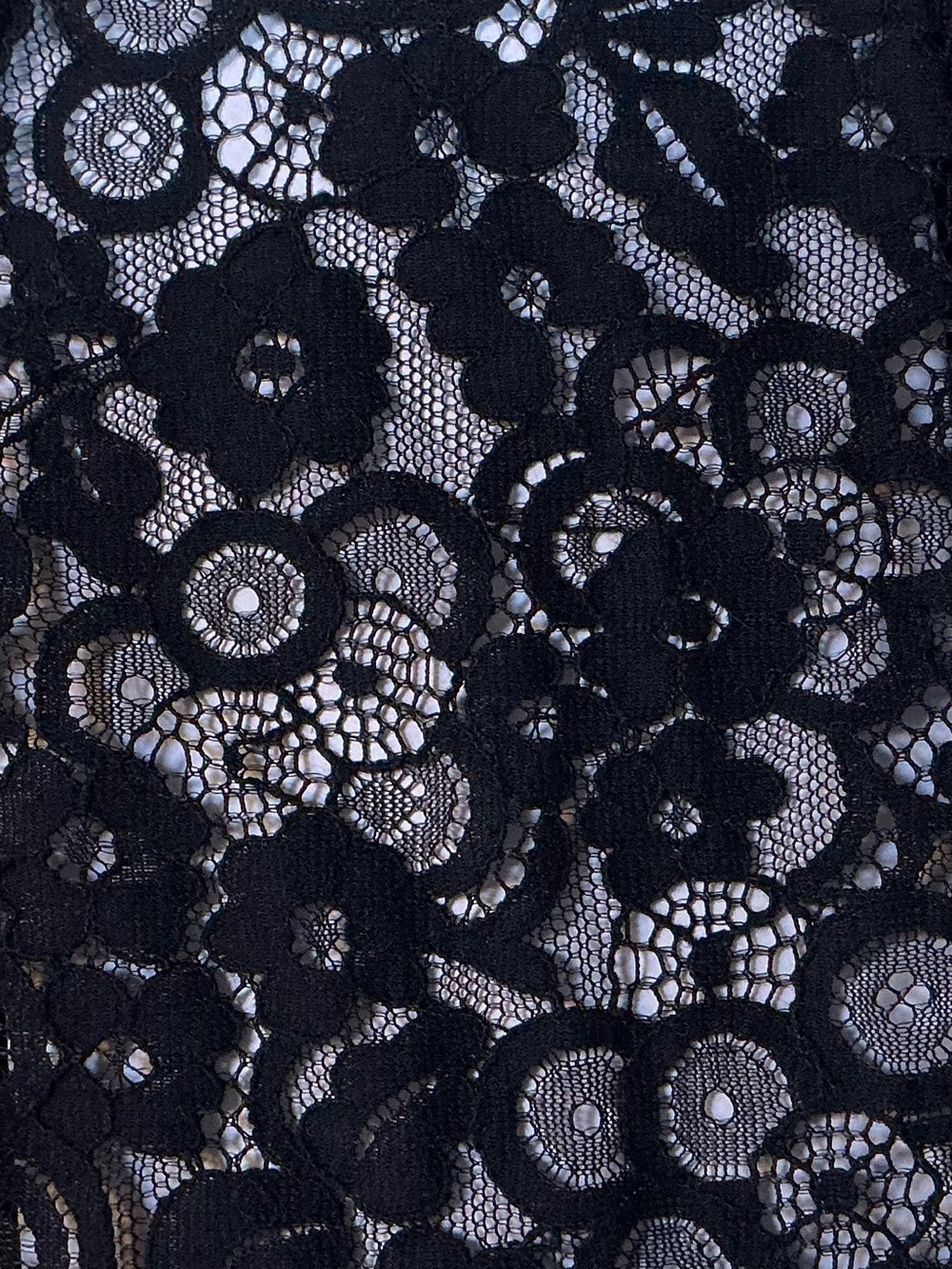 Style & Co. Sweater Black Lace Trim Ruffle Hem Cotton Blend Boho Whimsigoth L - Picture 6 of 9